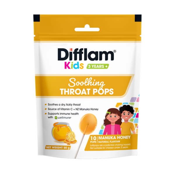 Difflam Kids Soothing Throat Pops Manuka Honey 10