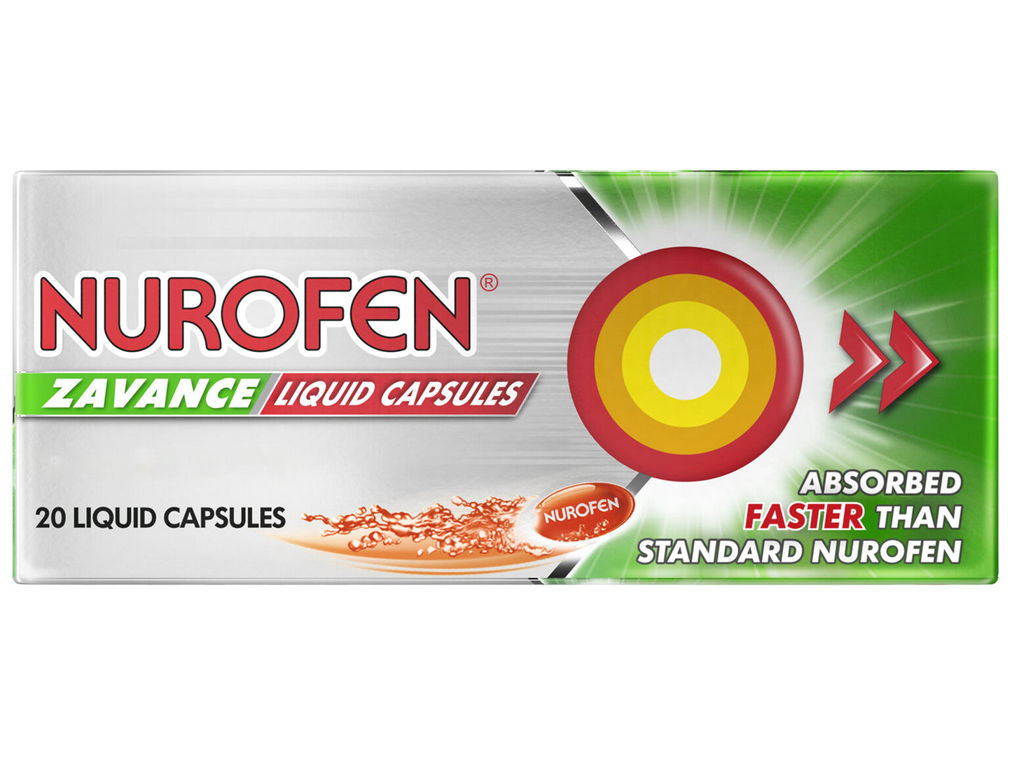 Nurofen Zavance Ibuprofen 200mg Liquid Capsules – Fast Pain & Fever Relief | 20 Capsules
