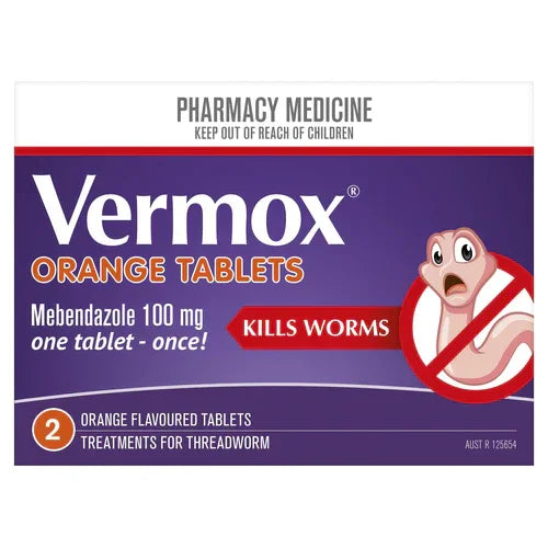 VERMOX Orange Tabs 100mg 2s