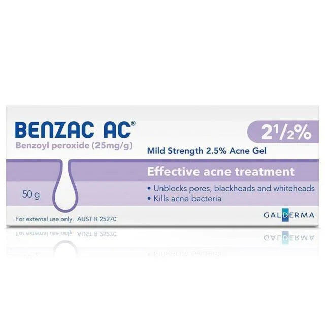 Benzac AC Water Based Acne Gel 2.5% 50g - Corner Pharmacy