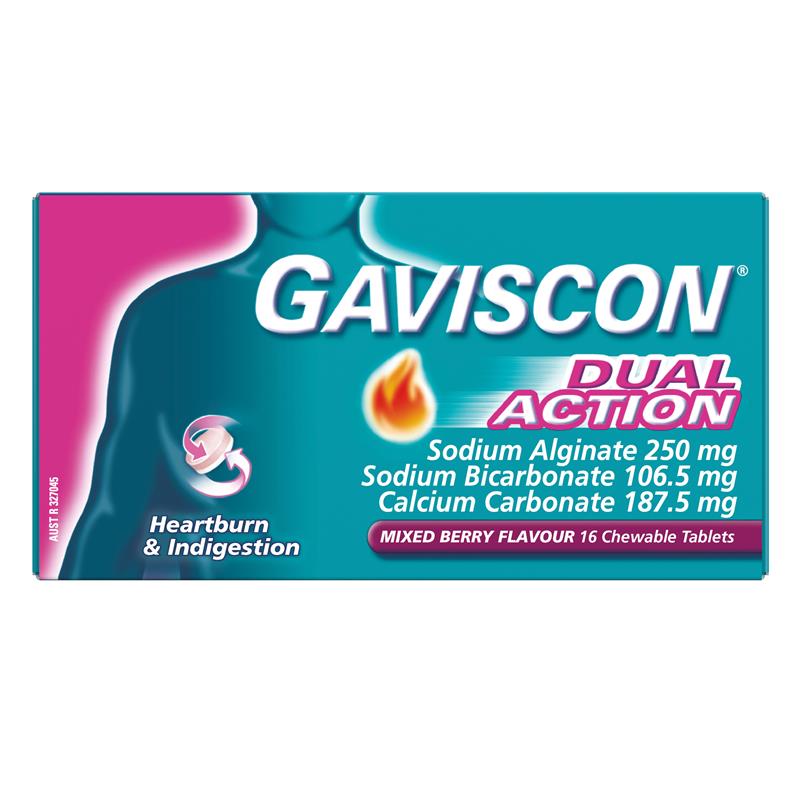 GAVISCON Dual Act. M/Berry Tabs 16s