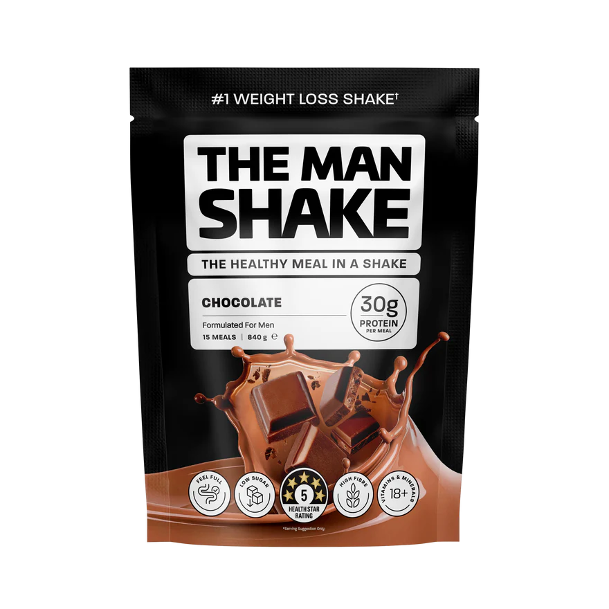 The Man Shake Chocolate 840g | High Protein Meal Replacement | 15 Servings