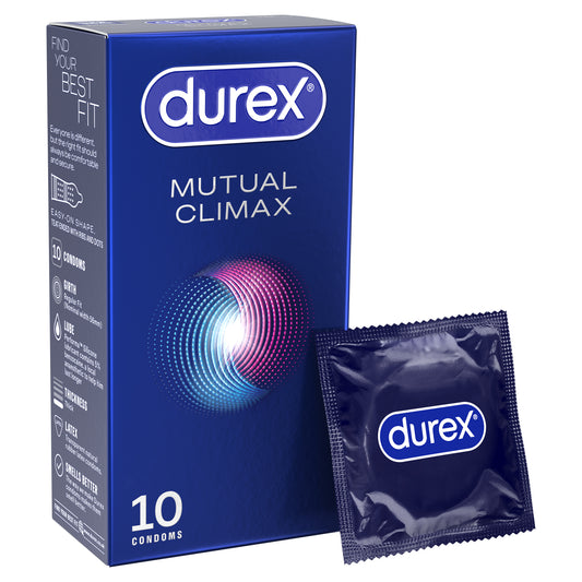 Durex Mutual Climax | Ribbed & Dotted Condoms | Performa Lubricant | 10 Pack