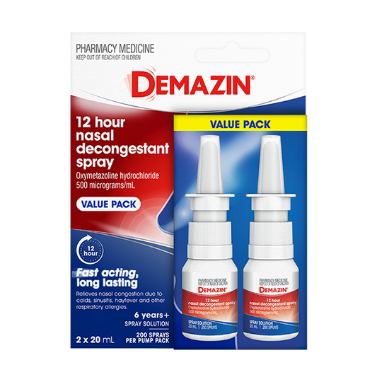 Demazin 12 Hour Nasal Decongestant Spray 2x 20ml