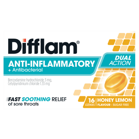Difflam Sore Throat Lozenges Honey & Lemon 16s