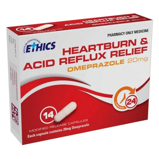 ETHICS HB&ARR Omeprazole 20mg Caps 14s