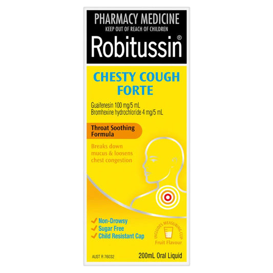 Robitussin Chesty Cough Forte – Chest Congestion & Cough Relief | 200ml