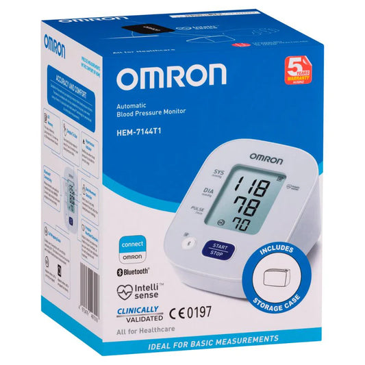Omron HEM-7144T1 Automatic Blood Pressure Monitor – Bluetooth Upper Arm BP Monitor