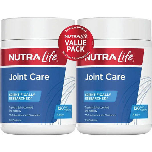Nutra-Life Joint Care 120 Capsules Twin Pack Glucosamine Joint Health Corner Pharmacy NZ