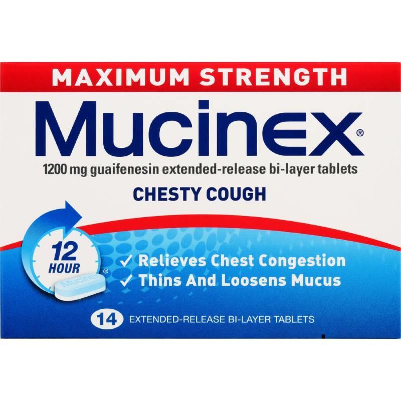Mucinex Chesty Cough Maximum Strength 1200mg Tablets 14s