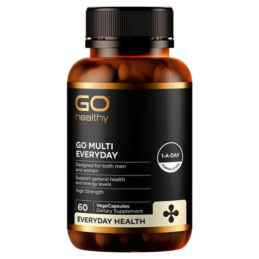 Go Healthy Go Multi Everyday | High Strength Multivitamin & Mineral | Energy & Mood Support | 60 VegeCapsules