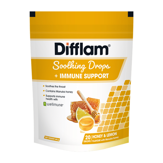 Difflam Soothing Drops + Immune Support Honey & Lemon 20s