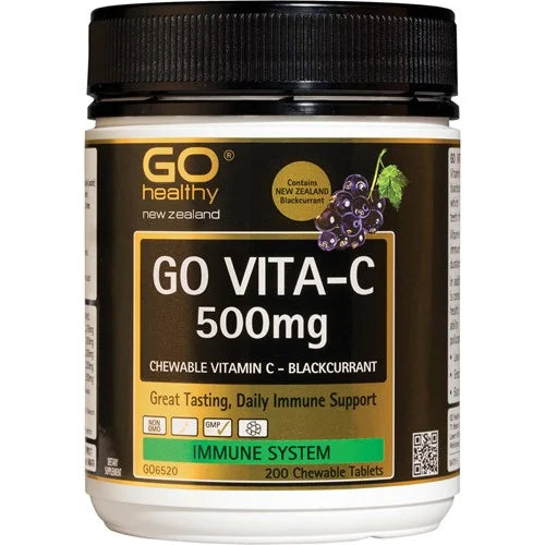 GO Vita-C 500mg B/Currant 200 Chews