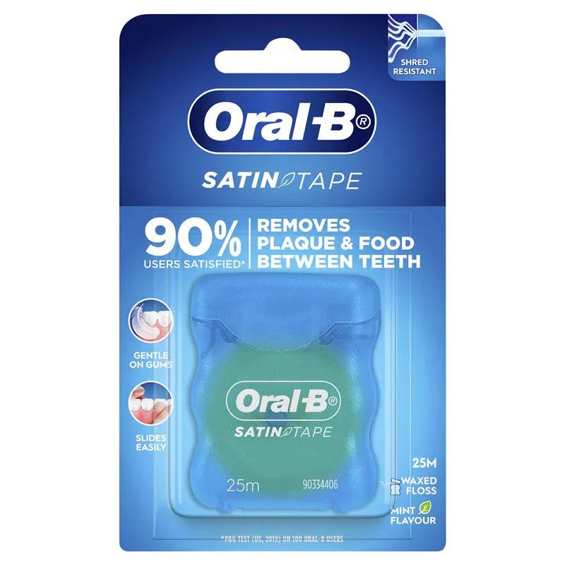 Oral B Satin Tape Mint 25m Dental Floss Smooth Glide Corner Pharmacy NZ