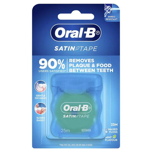 Oral B Satin Tape Mint 25m Dental Floss Smooth Glide Corner Pharmacy NZ