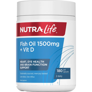 NL Fish Oil 1500mg +Vit. D 180 Caps