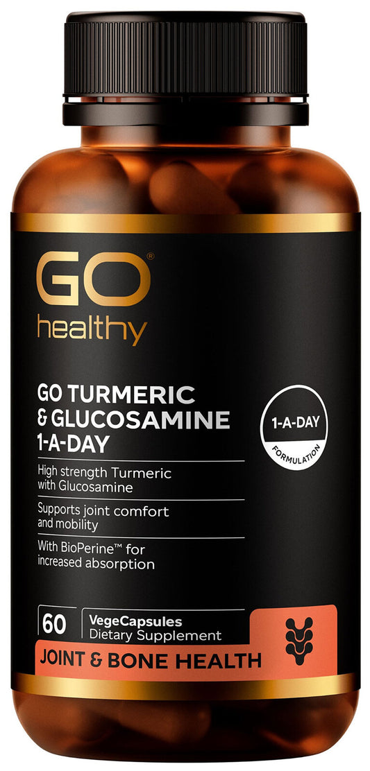 Go Healthy Go Turmeric + Glucosamine 1-A-Day VegeCapsules – 60s & 150s