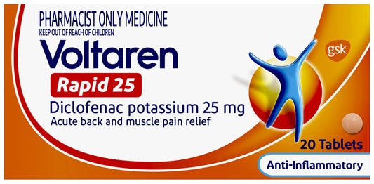 Voltaren Rapid 25mg Diclofenac Tablets 20 Pack – Anti-Inflammatory Pain Relief