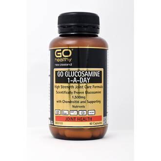 Go Healthy Glucosamine 1-a-Day joint support supplement bottle, 60 capsules