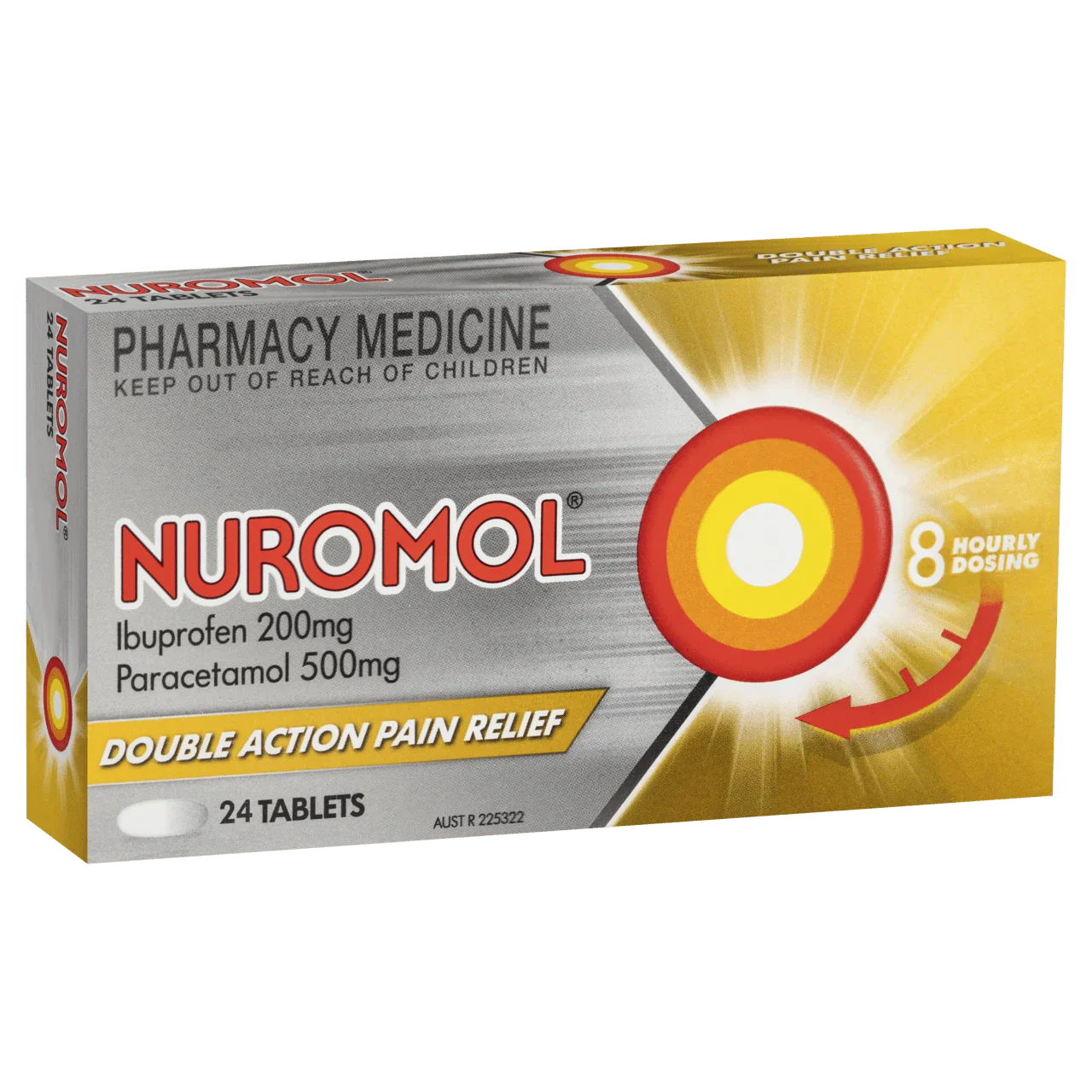 Nuromol Ibuprofen 200 mg & Paracetamol 500 mg Double Action Pain Relief 24 Tablets - Corner Pharmacy
