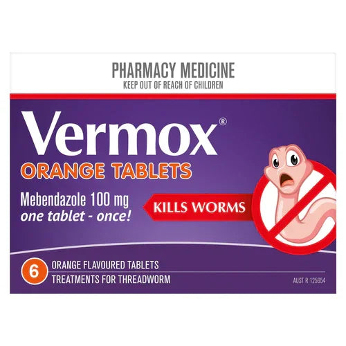 VERMOX Orange Tabs 100mg 6s