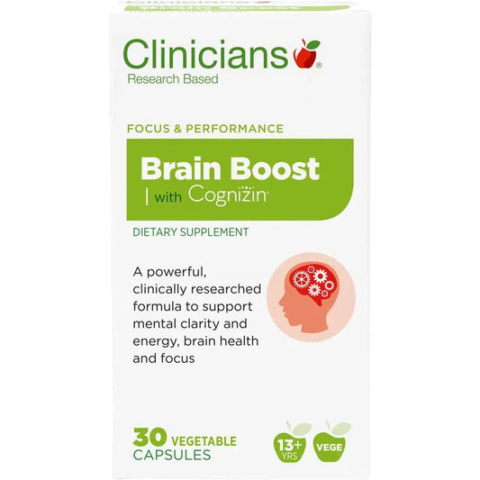 Clinicians Brain Boost | Cognizin Citicoline | Focus & Mental Clarity | 30 Capsules