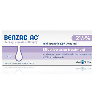 Benzac AC Water Based Acne Gel 2.5% 50g - Corner Pharmacy