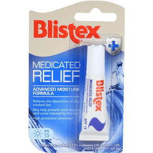 Blistex Medicated Relief Advanced Moisture Formula SPF 15 6 g - Corner Pharmacy