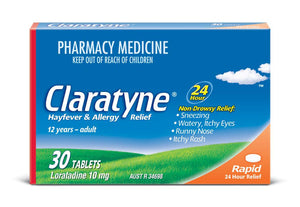 Claratyne Hayfever & Allergy Relief 12 Years - Adult 30 Tablets - Corner Pharmacy