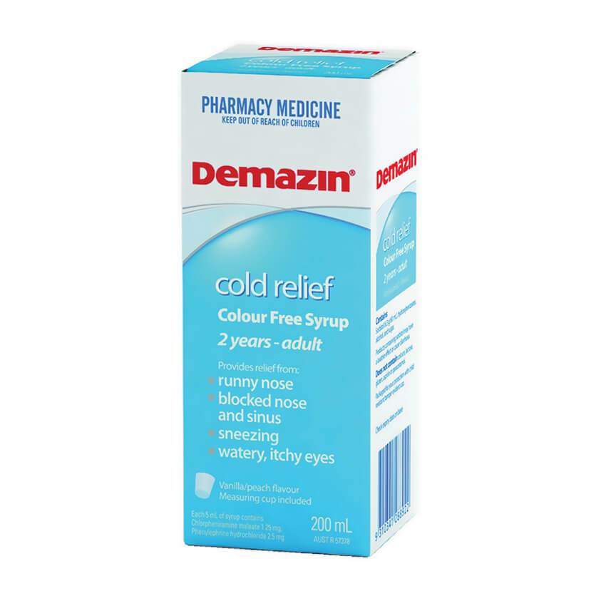 Demazin Cold Relief Colour Free Syrup 200m