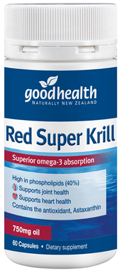 Good Health Red Super Krill 750mg 60 Capsules - Corner Pharmacy