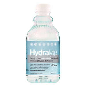 Hydralyte Ready To Use Colour Free Lemonade Flavoured Electrolyte Solution 1 Litre Oral Liquid - Corner Pharmacy
