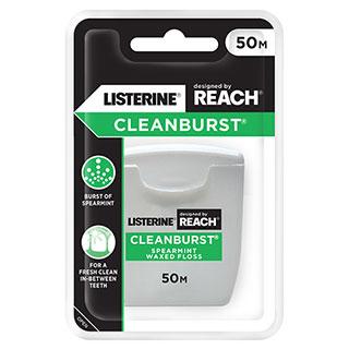 Listerine Reach Cleanburst Spearmint Waxed Floss 50 M - Corner Pharmacy