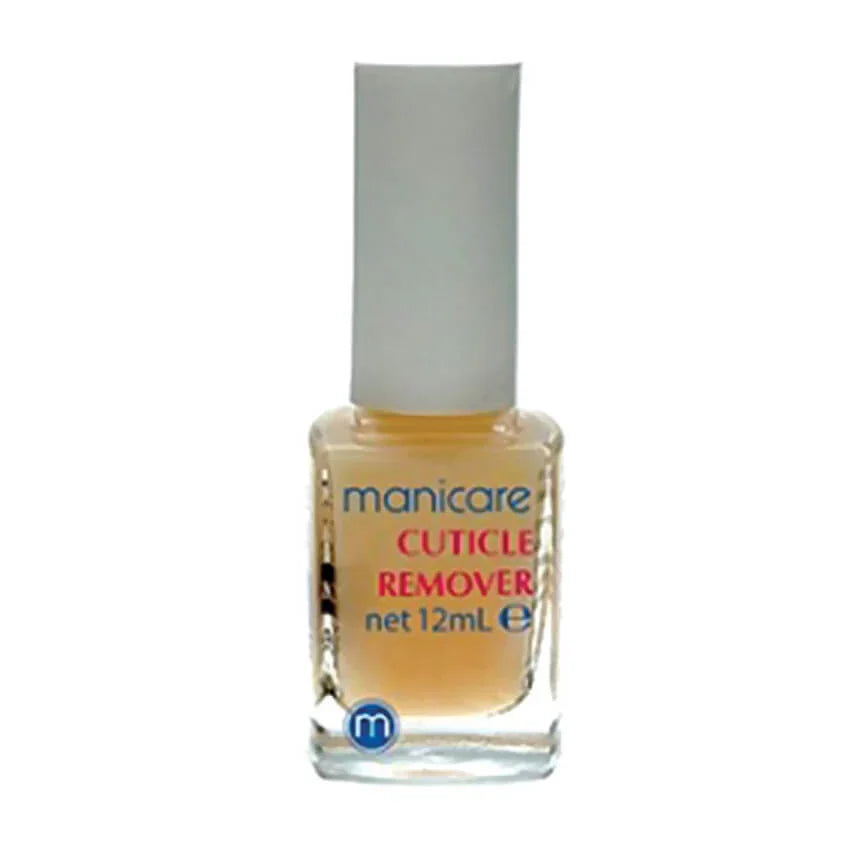 Manicare cuticle remover 12mL clear bottle with white cap for nail care