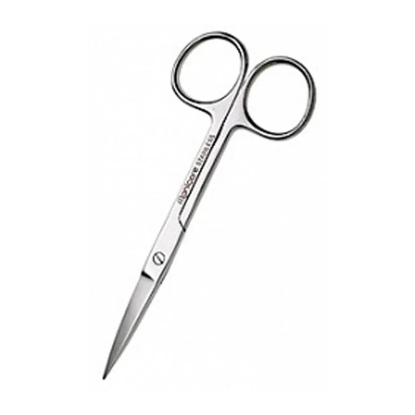 Stainless steel sharp-nosed nurse scissors with ergonomic finger loops