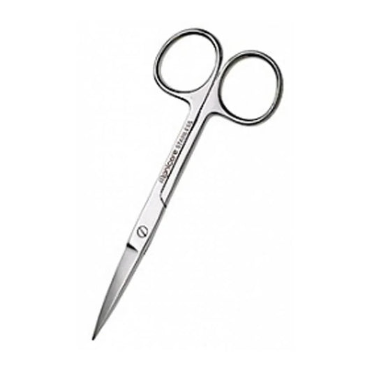 Stainless steel sharp-nosed nurse scissors with ergonomic finger loops