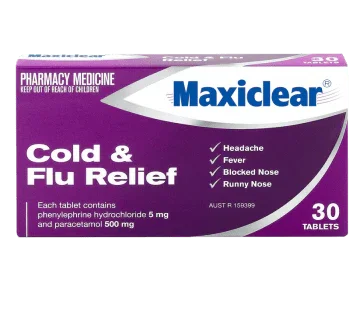 Maxiclear Cold & Flu Relief 30 Tablets - Corner Pharmacy