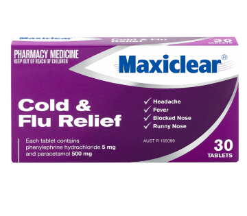 Maxiclear Cold & Flu Relief 30 Tablets - Corner Pharmacy