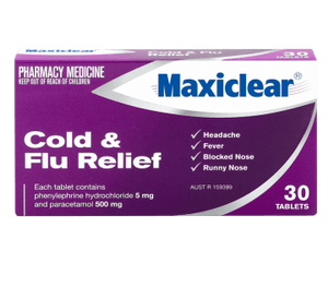 Maxiclear Cold & Flu Relief 30 Tablets - Corner Pharmacy