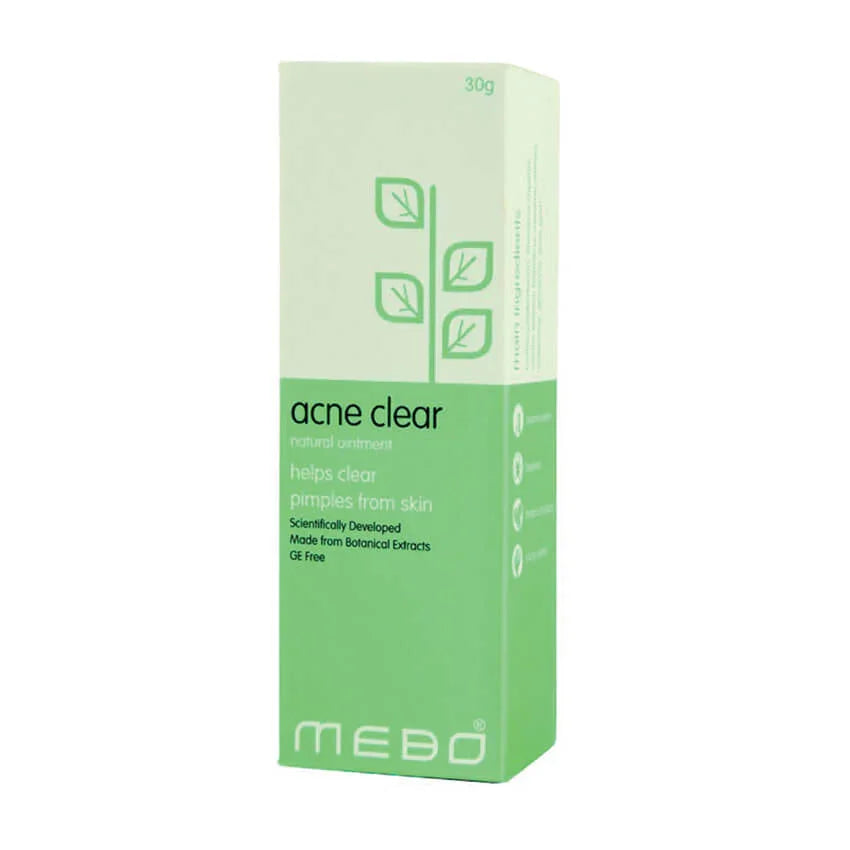 MEBO Acne Clear natural ointment 30g box, green packaging for blemish control