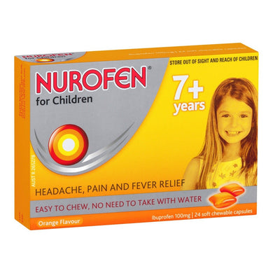 Nurofen For Children Soft Chewable Capsules 7+ Years 24 Soft Chewable Capsules - Corner Pharmacy