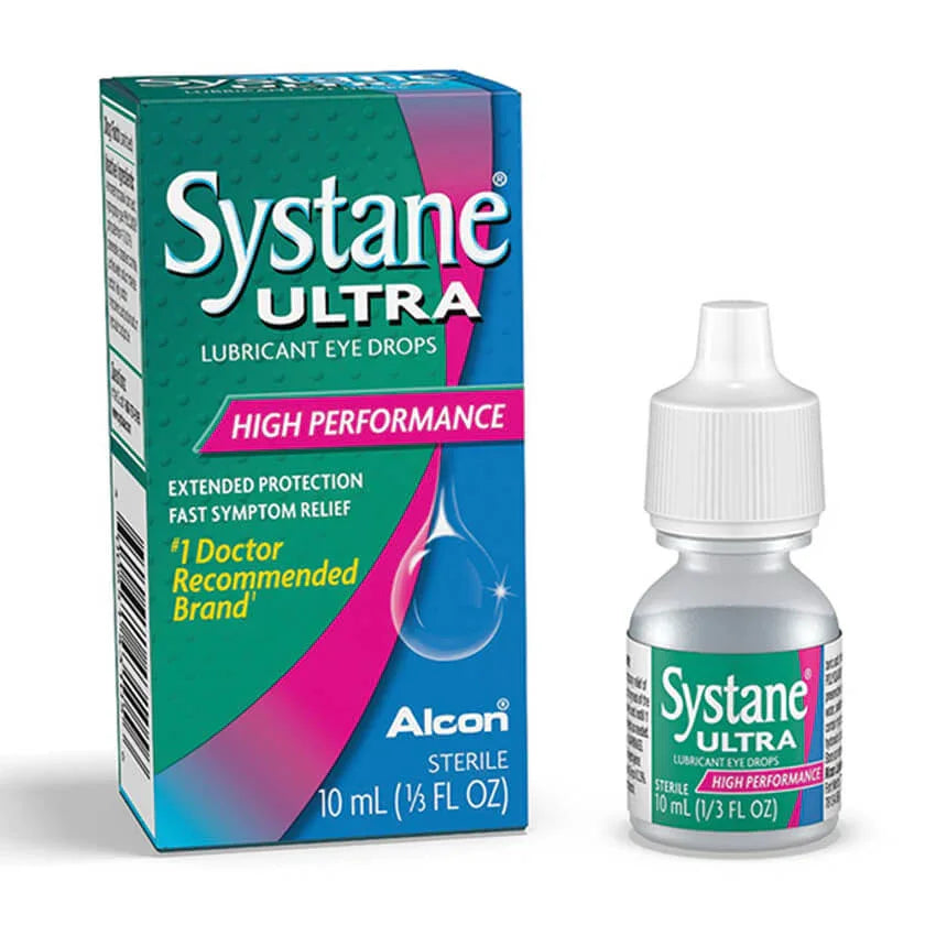 Systane Ultra Lubricant Eye Drops 10ml box and bottle, high performance, for dry eye relief